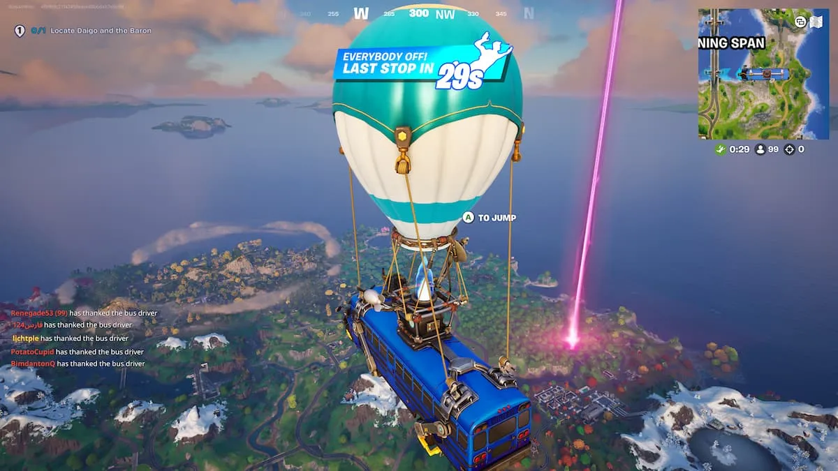 Ubicación secreta con rayo rosado para encontrar a Daigo y el Barón en Fortnite